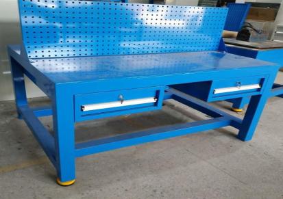 惠州重型模具桌 带挂板抽屉钢板操作台 理顿防静电检测工作台