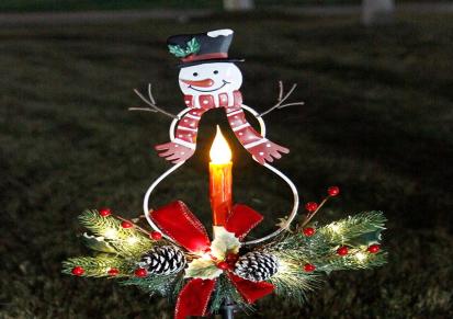 北斗鹿 太阳能圣诞树雪人地插灯 LED装饰灯