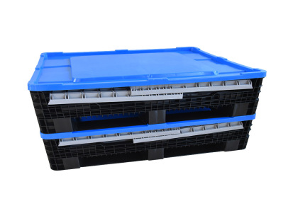 西诺大型多功能可折叠卡板箱仓库叉车大型物流箱托盘式带盖塑料周转箱