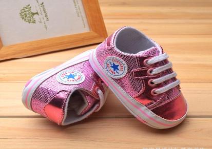 一件代发批发代理春秋夏外贸软底透气防滑婴儿鞋粉色亮片鞋学步鞋