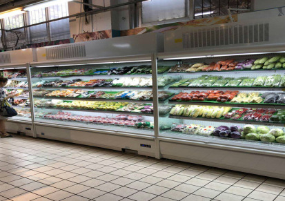 雪迎厂家供应自携风幕柜LFC 超市水果冷藏保鲜展示柜直立型展示点菜柜