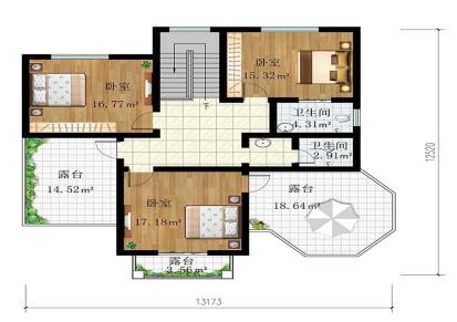 DC0252新农村三层带露台自建房设计图纸-乡村小别墅外观效果图-鼎川建筑