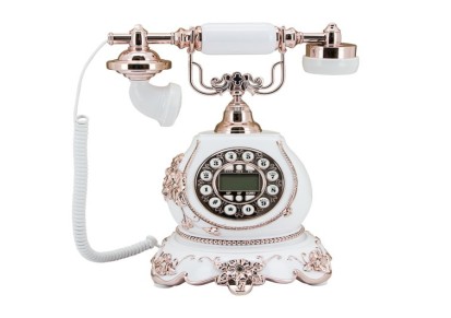 佳话坊 复古古董电话机 仿古电话 礼品电话 欧式地中海电话 白