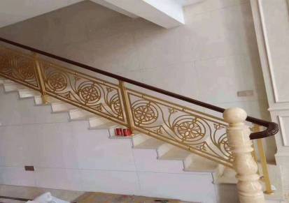 铜雕刻楼梯中式风图案别墅铜艺扶手多款效果对比