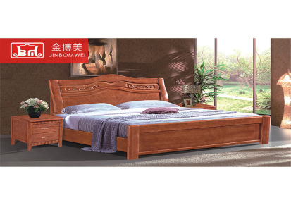 金博美 批发供应卧室家具实木床海棠木系列优质高档舒适实木床