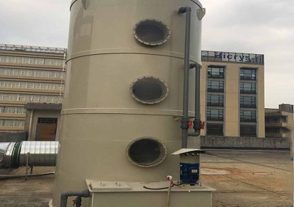 万川橡胶废气处理设备 酸碱性有机气体净化塔 不锈钢喷淋塔定制