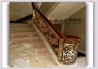 武汉汉口中国院子别墅楼梯铜艺栏杆