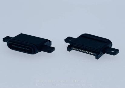 TYPE-C16PIN防水母座带双耳螺丝定位孔/锁板式/贴板式SMT/USB31