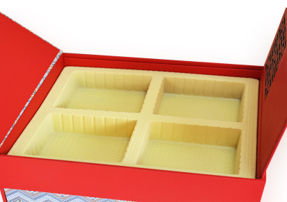 红色双层抽屉盒 双开门正方形包装 中式翻盖礼品盒定制[吉彩四方]
