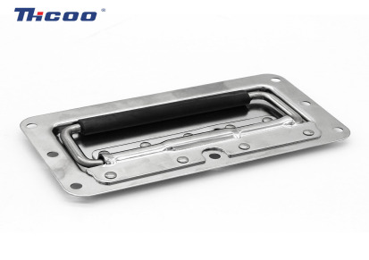 斯科LS504-3 嵌入式弹簧拉手 工具箱航空箱折叠提手 电柜箱把手碳钢