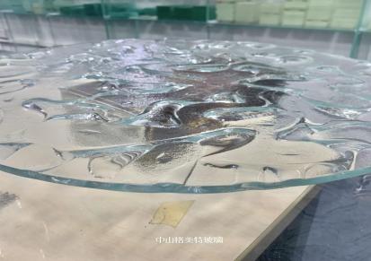 水波纹茶几玻璃供应批发 意式极简艺术设计桌面