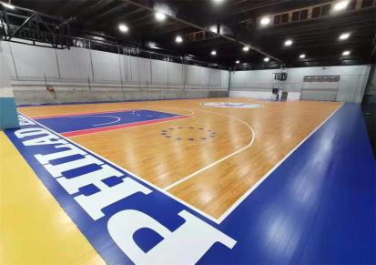 奇财体育 主副龙骨篮球馆运动木地板 原木选材纹理清晰性能稳定