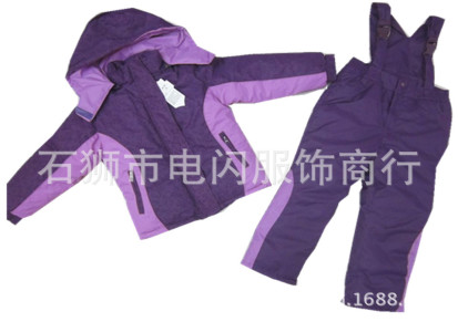 2013款女童户外套装经典款背带套装防风保暖女童套装女童纯色套装