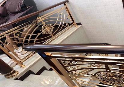 深圳铜加厚板雕花楼梯扶手设计精美