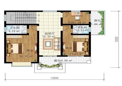 DC0515农村三层简约实用型自建房小别墅设计图纸-别墅外观图片-鼎川建筑
