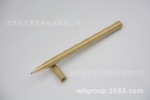 万里集团直销 竹节款黄铜手工制作笔 纯铜中性签字笔 战术EDC铜笔