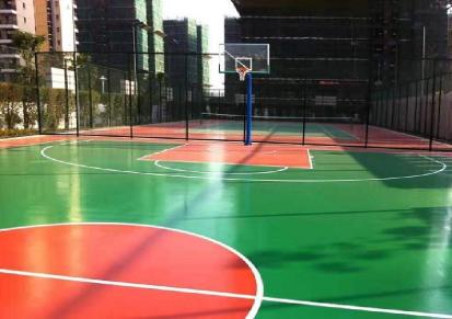 重庆硅PU篮球场加工羽毛球塑胶场地施工厂家厂家直销