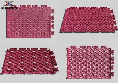 四川星科米字格运动地板 室外球场防滑拼装塑料悬浮地板