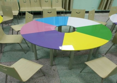 团体活动辅导室必备的产品之一团体活动桌多功能彩色变形桌椅