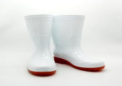 直销生产供应商 新款时尚高筒男士白色pvc雨靴 高筒胶靴 雨利王雨靴雨鞋