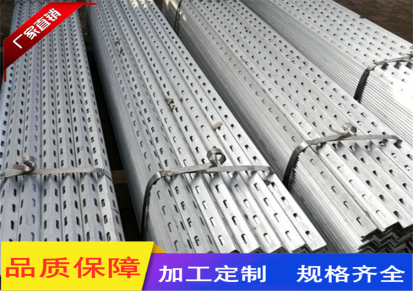 山东厂家现货供应40*40*4镀锌角钢 根据要求冲孔 加工样品