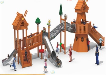 幼儿园木质组合滑梯木质攀爬组合木质滑梯游乐设备儿童户外滑梯公园景区