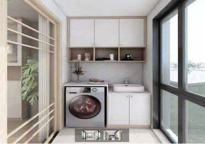 洗衣机柜 可定制尺寸 石英石台面结实防火 七彩阳光品质保证