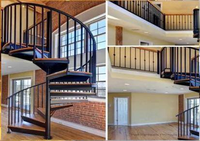 中柱旋转楼梯 金属装饰 占用空间小 钢构旋转楼梯 免费安装
