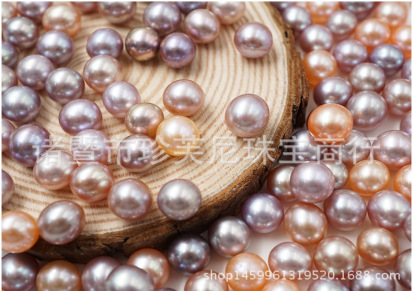 7-8mm4A品质颗粒珍珠天然淡水珍珠光泽佳可串珠项链半成品珍珠