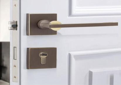 瑞安雅金锁业 纯铜室内卧室房门锁 家用铜锁磁吸静音实木门锁