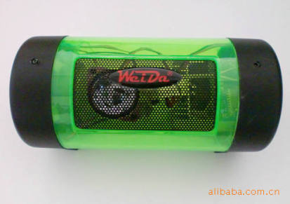 厂家直销4寸七彩闪光插卡低音炮（绿色，24V，2009IC，带高音）