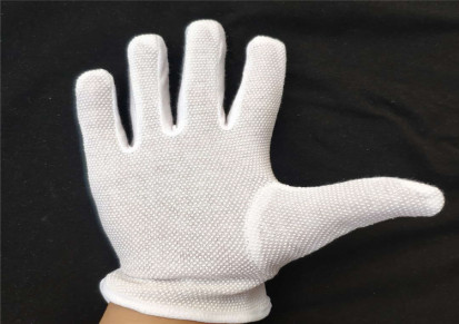百诚定做出售全棉点塑白手套工业劳保点塑手套