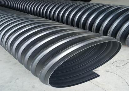 博塑 HDPE塑钢缠绕管 雨污分流塑料管 聚乙烯钢带增强
