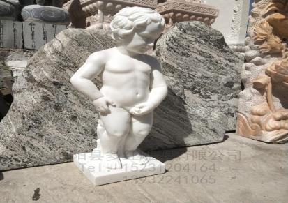 多红雕塑石雕汉白玉人物欧式西方小天使小孩喷水雕塑景观户外园林摆件