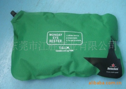 JS厂家供应44x26CM标准尺寸植绒充气枕头/可印刷LOGO