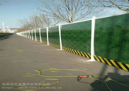 安徽地区工地施工隔离围挡蓝色PVC扣板围挡小草绿彩钢板市政新型围挡