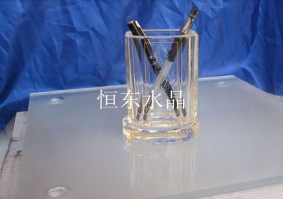 厂家直销供应浦江办公水晶笔筒（图）