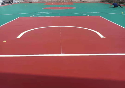 广东韶关硅pu球场材料 适用运动场地室内外塑胶地坪工程施工-华地