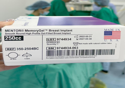 Mentor曼托350-2504BC硅胶假体乳房植入体