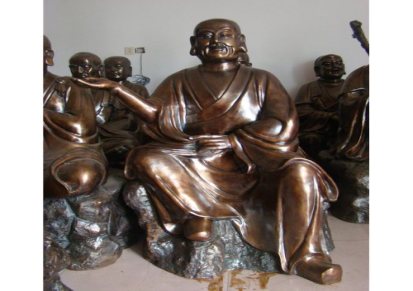 宏达 铜雕坐姿五百罗汉像 加工1米2米纯铜五百罗汉雕塑 寺庙铜佛像厂家