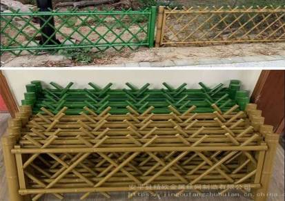 绿色仿竹围栏不锈钢仿竹围栏景区防护竹围栏精欧厂家