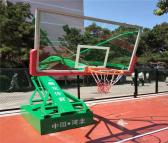 奥龙体育手动液压篮球架户外定制钢化玻璃篮板可移动