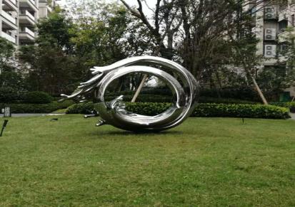 公园绿地旋转水花雕塑 创意不锈钢镜面浪花摆件