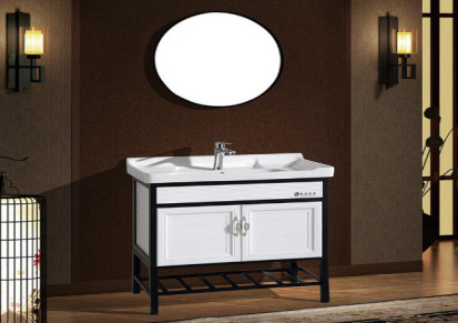 北欧浴室柜太空铝落地洗脸洗手盆柜组合卫生间一体陶瓷洗漱台镜柜