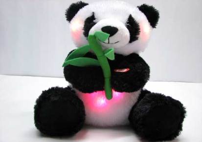 毛绒玩具生产厂家发光熊猫毛绒玩具