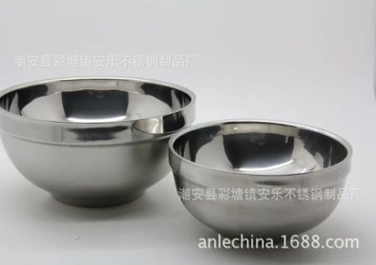 碗不锈钢碗砂光碗双层隔热碗饭菜碗11.5cm-18cm
