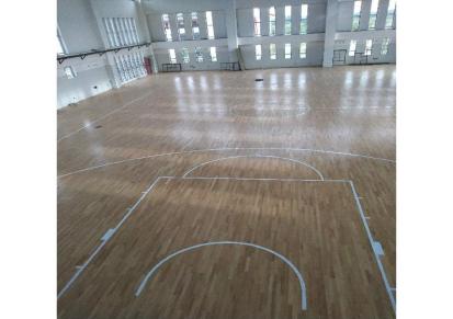 篮球场运动地板 体育木地板 篮球场画线 桦木三拼木地板 实木地板 中体伟业