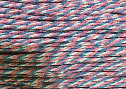 各类精美双色棉线 两股双彩色棉绳