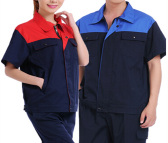深圳夏季工作服 短袖工服套装 工装厂服定做