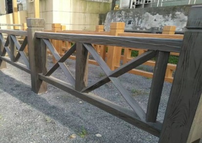 公园河道湖边建筑工程护栏定制桥梁仿木护栏新农村混凝土仿木护栏